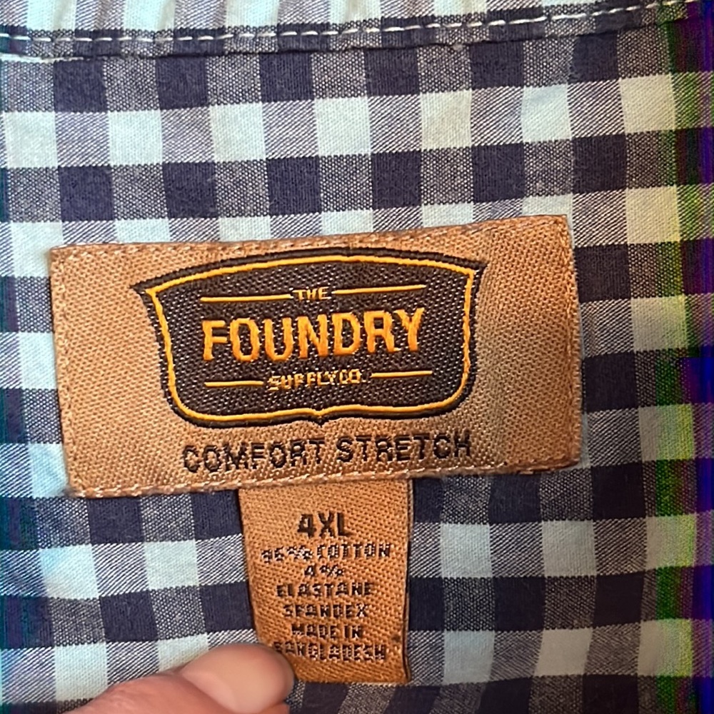 Foundry cotton check shirt 4X - Picture 2 of 6